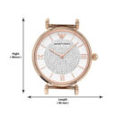 Emporio Armani Gianni T Bar Quartz White Dial Two Tone Steel Strap Watch For Women - AR80035